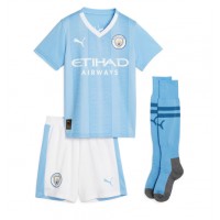 Camiseta Manchester City Jack Grealish #10 Primera Equipación Replica 2023-24 para niños mangas cortas (+ Pantalones cortos)